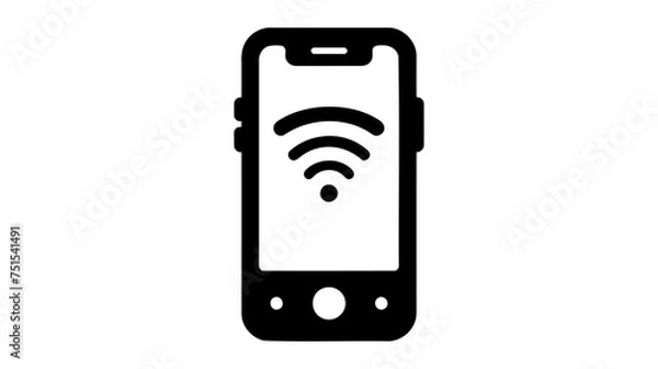 Fototapeta Wi-Fi connection on smartphone. vector illustration on white background