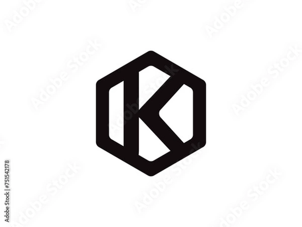 Fototapeta Letter K logo icon design template elements