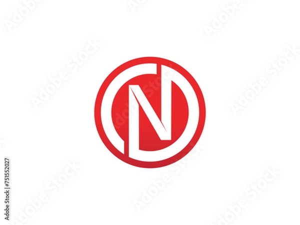Fototapeta Letter N logo icon design template elements