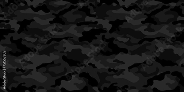 Obraz Trendy camouflage military pattern. Dark camouflage pattern for clothing design.