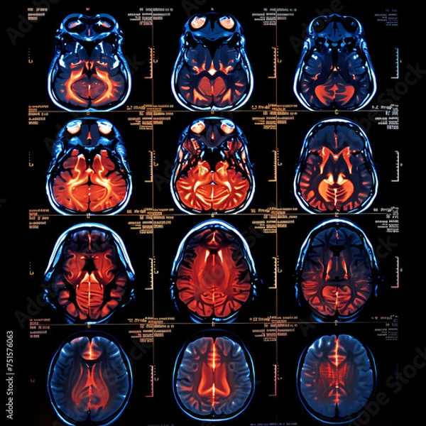 Obraz High resolution PET CT scan of the human brain, screen view