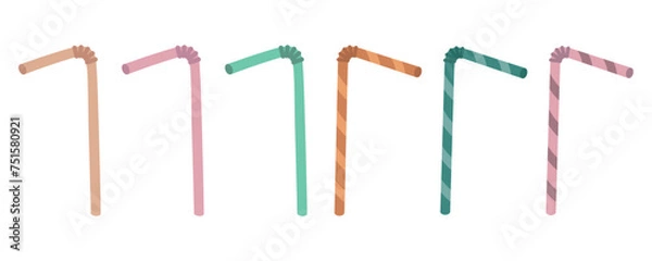 Obraz Cocktail strawsrin a row