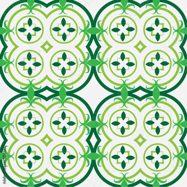 Fototapeta pattern with green leaves