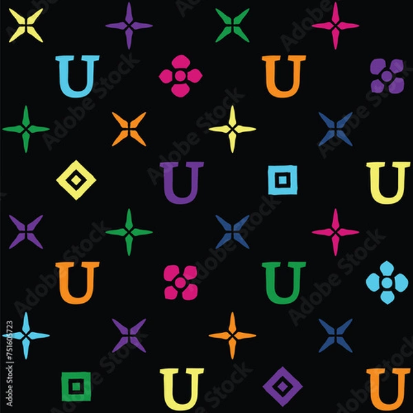 Obraz U Monogram pattern repeat illustration vector desogn