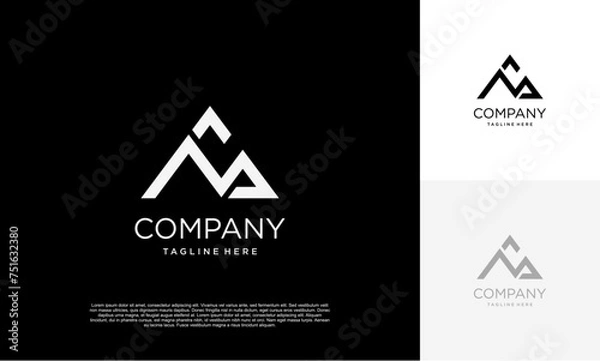 Fototapeta initial NS triangle Letter Logo Design triangle Monogram Icon Vector Template