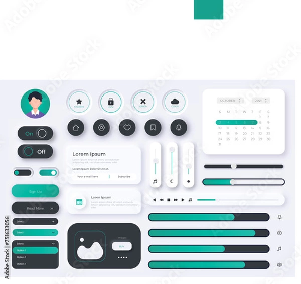 Fototapeta UI kit modern template