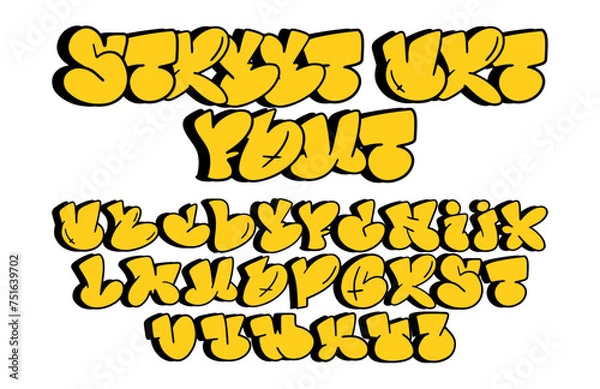 Fototapeta Graffiti vector font.