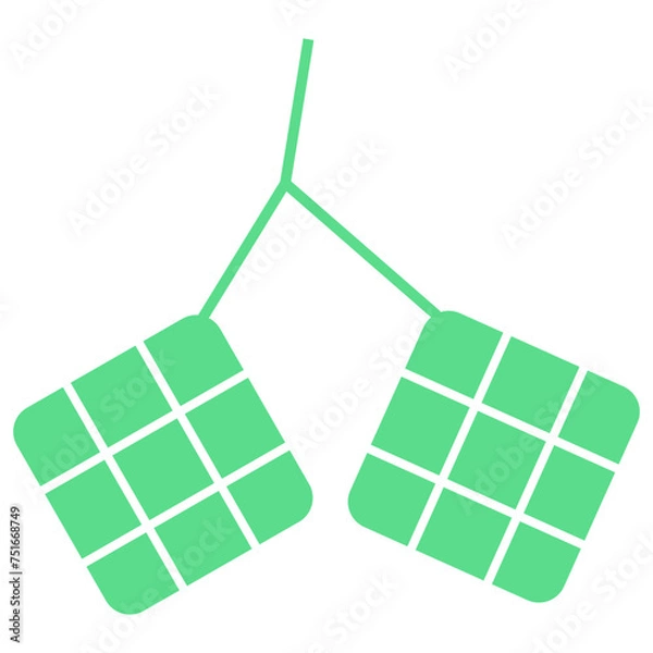 Obraz Flat Eid Mubarak Icons Element Illustration