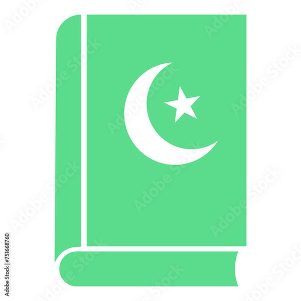 Obraz Flat Eid Mubarak Icons Element Illustration