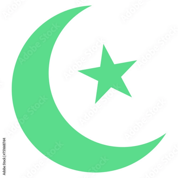 Obraz Flat Eid Mubarak Icons Element Illustration