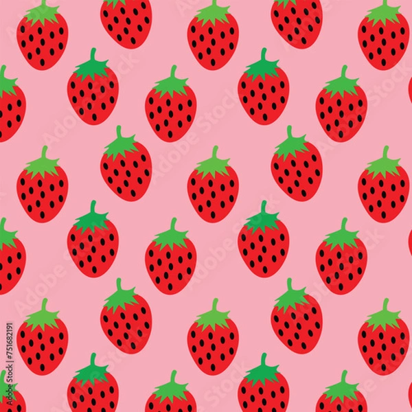 Obraz Strawberry seamless pattern