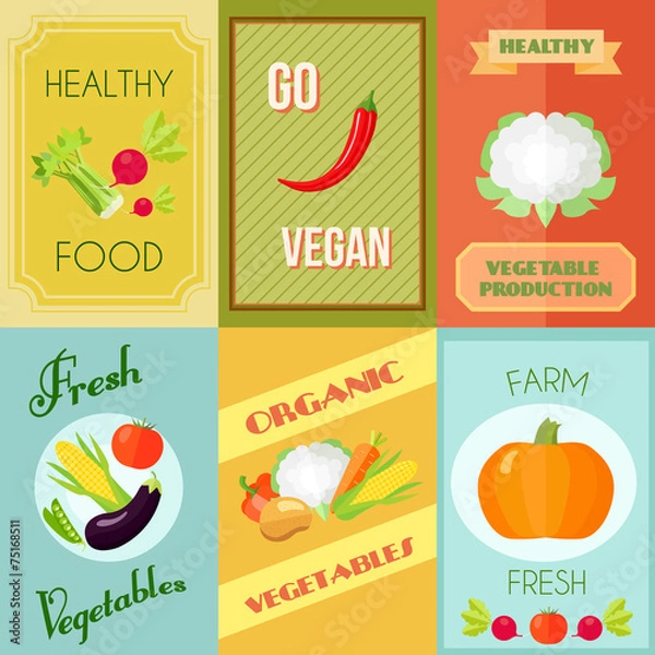 Fototapeta Healthy Food Mini Poster Set