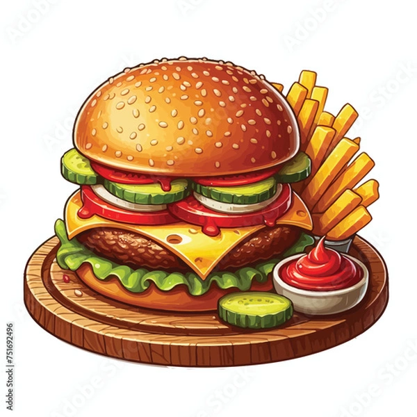 Obraz burger and fries