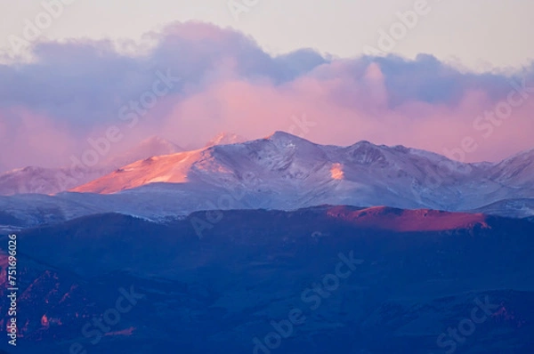 Fototapeta Sunset at mountains