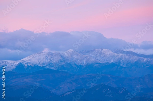 Fototapeta Sunset at mountains