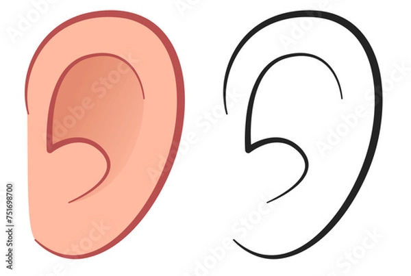 Obraz uman ear cartoon isolated drawing