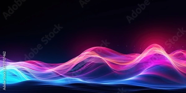 Fototapeta Big Neon Wave Background