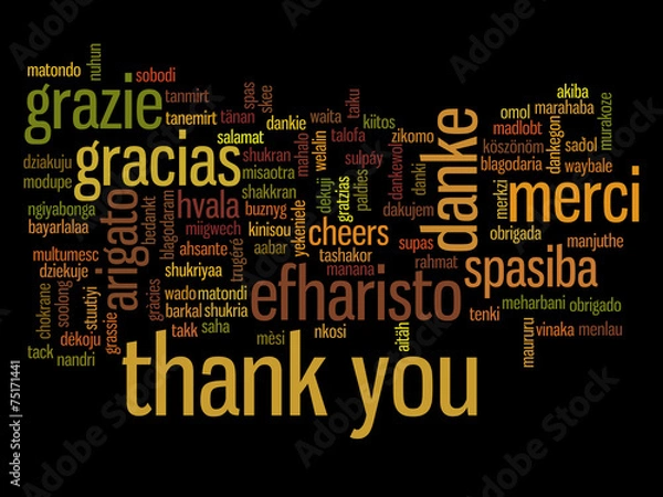 Fototapeta Conceptual thank you word cloud