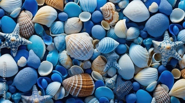 Obraz geometric shape blue background