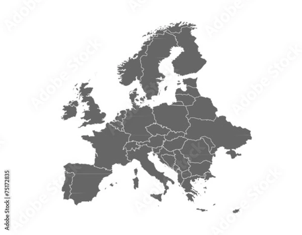 Obraz wektorowa mapa europy
