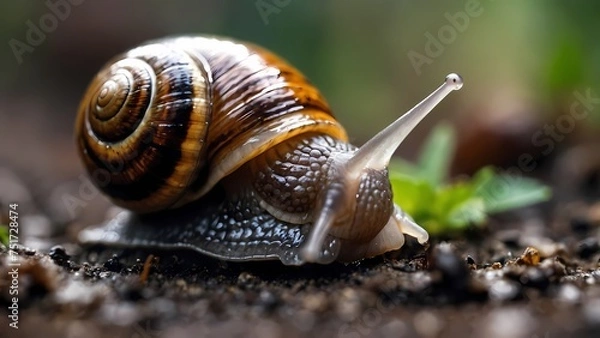 Fototapeta  Macro Snapshot of a Snail
