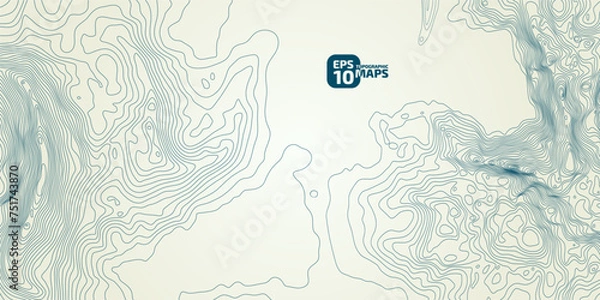 Fototapeta The stylized height of the topographic contour in lines and contours. The concept of a conditional geography scheme and the terrain path. Vector illustration.