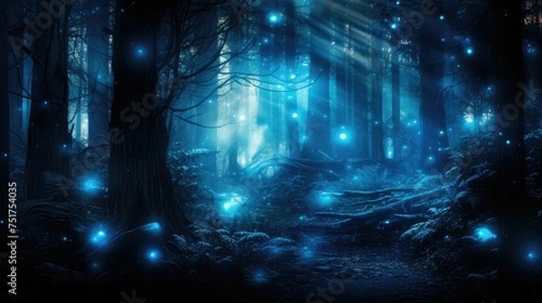 Fototapeta abstract blue blurred lights