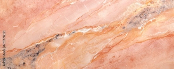 Obraz Abstract peach fuzz marbleized stone marble granite texture background panorama banner marbled, seamless pattern