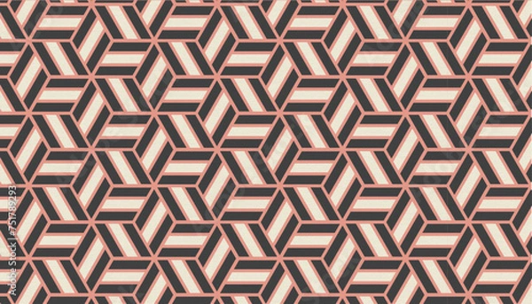 Obraz retro pop geometric abstract seamless pattern, vector graphic resources, 16:9 widescreen wallpaper / backdrop	