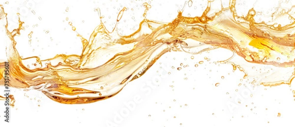 Fototapeta A golden beer splashing.