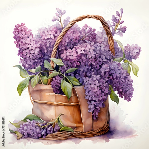 Fototapeta basket with lavender