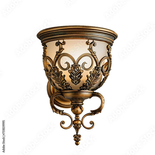 Obraz Wall Sconces, transparent background, isolated image, generative AI