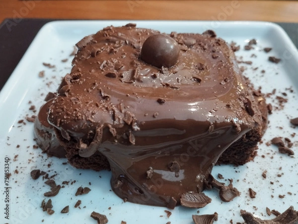 Obraz chocolate cake on a plate