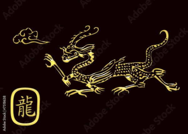 Obraz Gold dragon