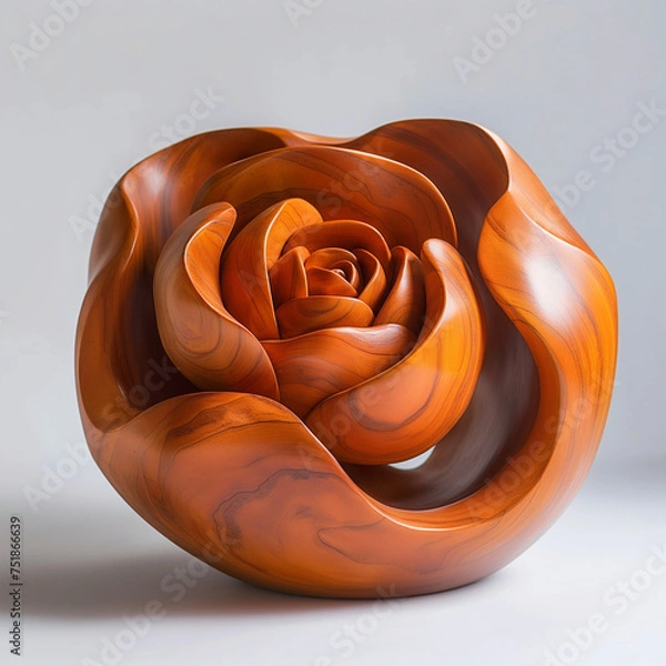 Obraz wooden rose. Generative AI