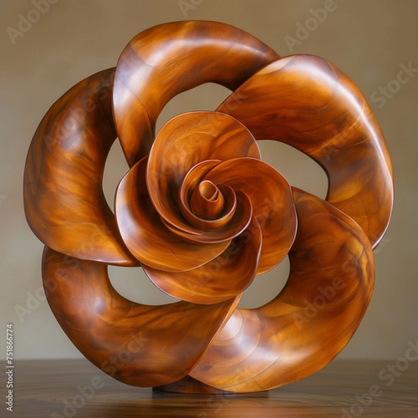 Obraz wooden rose. Generative AI
