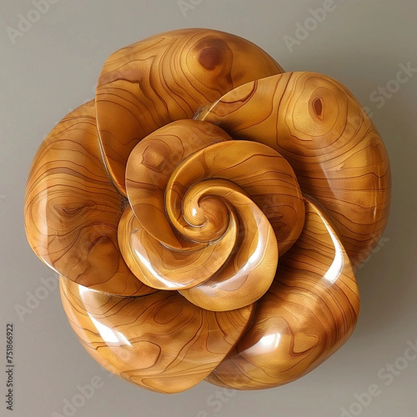 Obraz wooden rose. Generative AI