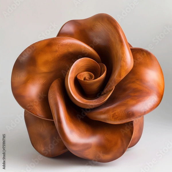 Obraz wooden rose. Generative AI