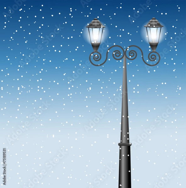 Fototapeta lanterns on a post on a background sky