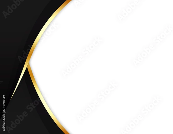 Fototapeta Black Grey Gold Gradient Side Frame Transparent Background