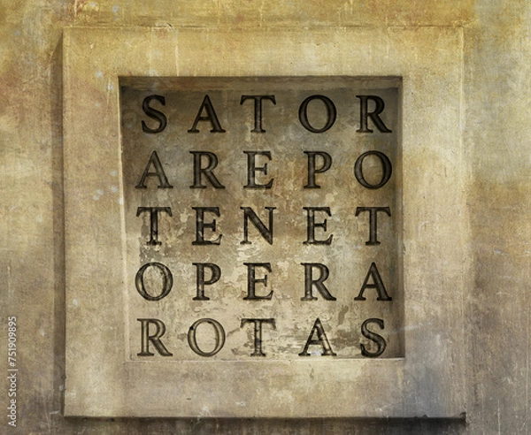Fototapeta The Sator with palindrome Latin words
