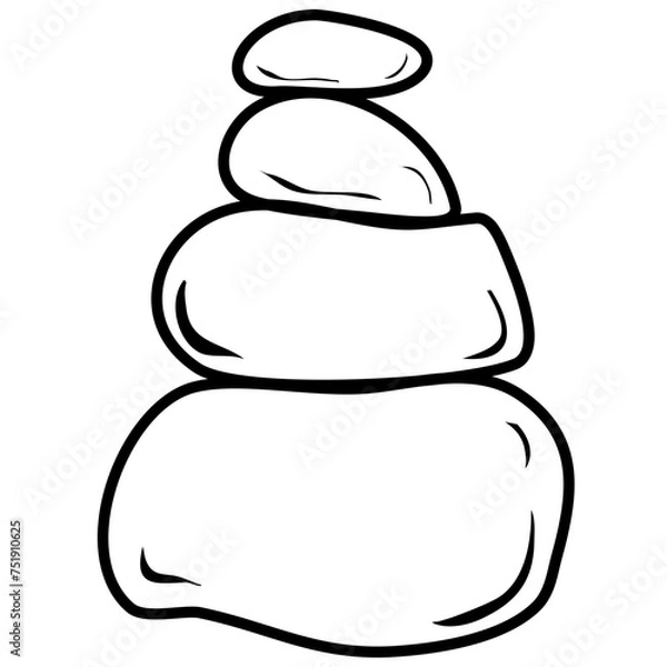 Obraz Zen Balance Stone Outline Vector 