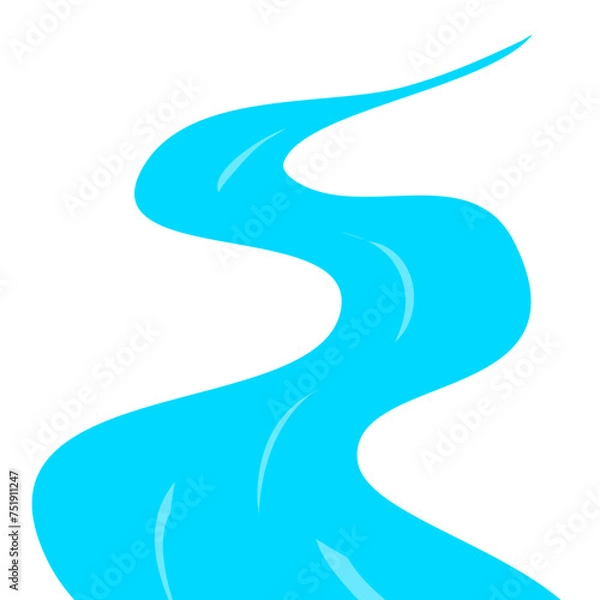 Obraz Meandrous river beds illustration