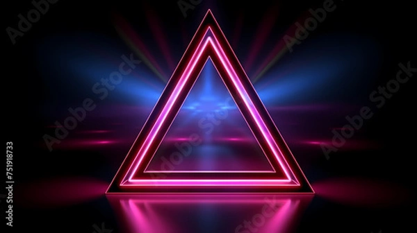 Fototapeta Triangular prism, geometric triangle figure