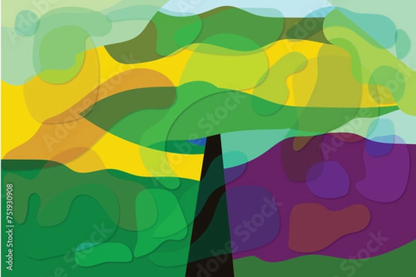 Obraz Print landscape illustration