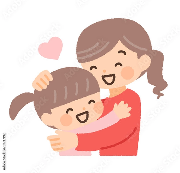 Fototapeta 抱きしめる親子のイラスト素材