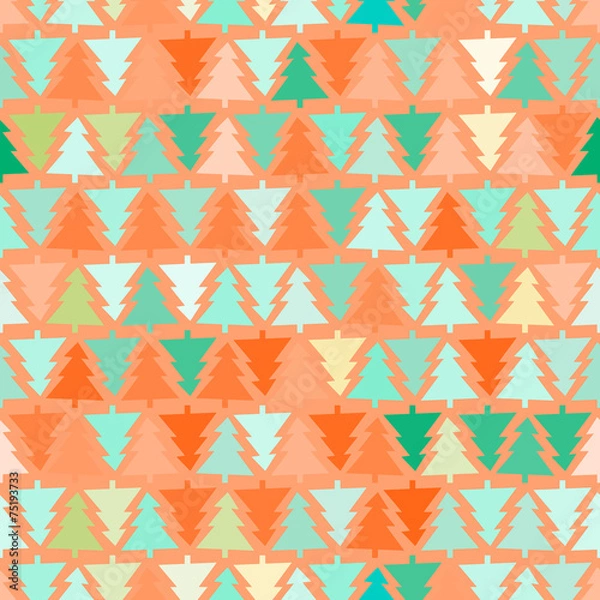 Obraz seamless background with Christmas trees