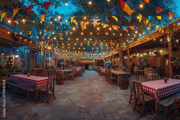 Obraz Empty traditional country and rural party venue 