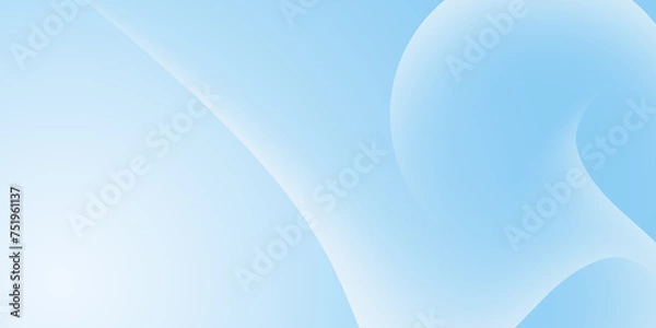 Fototapeta Abstract light blue background with shape freeform curved wavy and copy space. Graphic illustration, light blue wallpaper. Template for a website, cover, and background design.