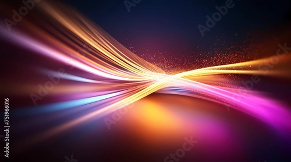 Fototapeta Abstract lines background with glow effect, flare light background